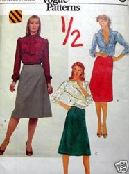 7723 VOGUE EASY LONGER A-LINE SKIRT 70s PATTERN 18