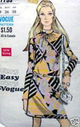 7739 VERY EZ COLLAR DRESS 5 PC 1969 PATTERN SZ 14 36''