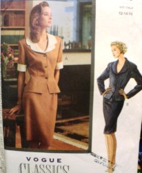 7745 VOG LOOSE SHAWL COLLAR LS-SS BUTTON TOP, SKIRT PATTERN 6-16