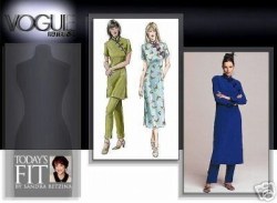 7747 VOGUE BETZINA MANDARIN TUNIC, DRESS, CROP PANTS PATTERN ABC,DEF,GHI