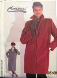 7748 Simplicity LOOSE LINED PANEL LS WOOL COAT LENGTHS PATTERN 12,14,16 choice