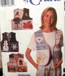 7751 FOLK ART DECORATED APPLIQUE VESTS PATTERN XS-XL
