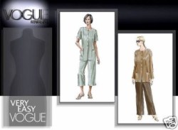 7753 VOGUE EZ BUTTON TUNIC TOP, PANTS LENGTHS PATTERN 8-12,14-18 choice uncut