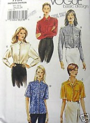 7754 VOGUE LOOSE COLLAR SHIRT EZ PATTERN 14-18, 20-24 CHOICE UNCUT