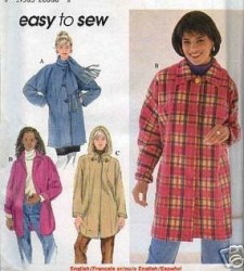 7760 DOLMAN COLLAR COAT HOODIE OR NOT PATTERN XS-M,L-XL