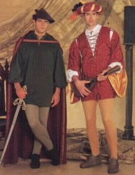 7761 MEN'S LEGGINGS,CAPE, HATS,TUNIC MEDIEVAL PATTERN XS-XL