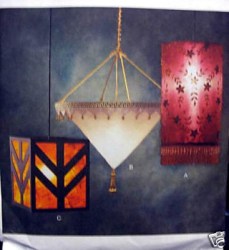 7787 VOGUE MAKE 3 FABRIC SHAPED HANGING LAMPS, A GREAT  PATTERN