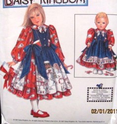 7789 SIMPLICITY DK EMPIRE LS DRESS, TIE  PINAFORE, 17'' DOLL PATTERN 3-6