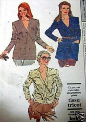 7801 VOGUE 1970s STRETCH KNIT UNLINED JACKET LENGTHS EZ PATTERN 6 UNCUT