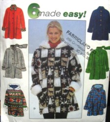 7803  SIMPLICITY 6 BUTTON A-CAR COATS, HOOD OR NOT PATTERN XS-M, L-XL CHOICE uncut