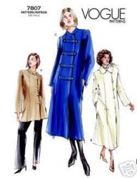 7807 VOGUE LOOSE ASYMMETRIC COAT LENGTHS PATTERN 8-12 14-18, 20-24