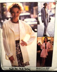7813 UNLINED SHIRTTAIL JACKET,TOP,PANTS,BIAS SKIRT PATTERN 14-18