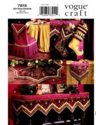 7815 VOGUE TREE SKIRT, MANTLE COVER, STOCKINGS, CHAIR COVER PATTERN