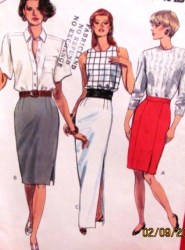 7816 EZ VOGUE STRAIGHT SLIT SKIRT 3 LENGTHS PATTERN 8-12