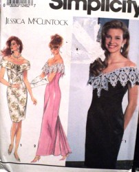 7817 OFF SHLDR WIDE COLLAR FISHTAIL DRESS LENGTHS PATTERN 16-20