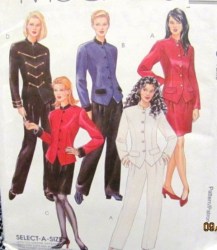 7818 UNLINED MANDARIN JACKET,SKIRT, PANTS PATTERN 12-16