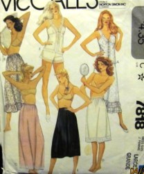 7818 MCCALLS 1981 PETTICOATS,  HALF SLIPS, CAMISOLES, PANTIES PATTERN LG 18-20