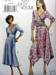 7820 VOGUE LONG MIDRIFF SHAPED DRESS EZ PATTERN 6-22 3 SZS