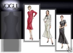 7821 VOGUE SEMI-FIT EMPIRE GODET DRESS LENGTHS PATTERN 6-10