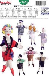 7826 42cm HAND PUPPETS MARIONETTES DOLL PATTERN