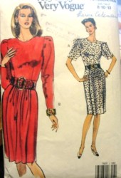 7829 VOGUE STRAIGHT INSET SS-LS DRESS  PATTERN 8-12