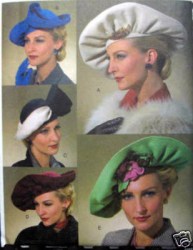 7838 VOGUE RETRO VINTAGE 1930-40S HI FASHION HATS PATTERN