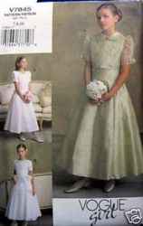 7845 VOGUE SHORT JACKET, FANCY LONG DRESS PATTERN 7-8 GIRLS