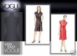 7847 VOGUE BUTTON DOWN BACK BELT A-DRESS PATTERN 8-12, 20 - 24 2 SIZES 