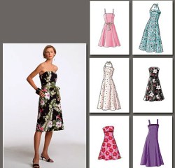 7848 EZ VOG STRAPPY/STRAPLSS KNEE-FLR A-DRESS PATTERN 6-10,12-16