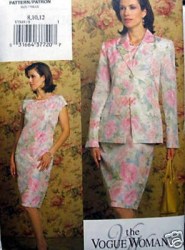 7849 VOGUE LINED FIT JACKET, SLEEVELESS DRESS EZ PATTERN 8-24 3 SZS