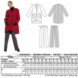 7851 BURDA ANGLED BOXY JACKET,PANTS PATTERN 12-24