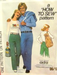 7867 77 JR YOKE JEAN PANTS, CARRY BAG PATTERN 9/10 24''WST