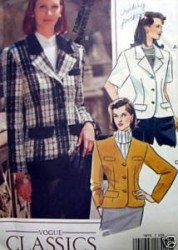 7870 CLASSIC VOGUE SHORTER COLLAR JACKET PATTERN 12-16