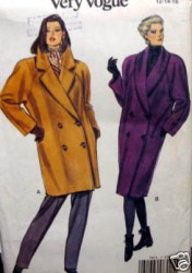 7871 VOGUE 2 BREASTED UNLINED COAT LENGTHS PATTERN 6-22 3 SZS