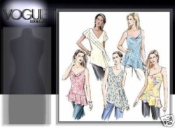 7878 VOGUE BIAS ASYMMETRIC STRAPPY TUNIC PATTERN 6-10, or 12-16; or 18-22 choice uncut