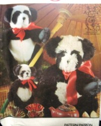 7883 7'', 10'', 16'' SWEET SHAGGY PLUSH PANDA BEAR PATTERN
