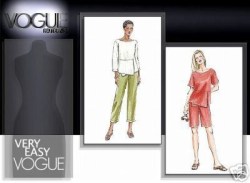 7883 VOGUE PULLOVER SHAPED TOPS, CROP BOTTOMS PATTERN 8-12; 14-18 OR  20-24 CHOICE UNCUT