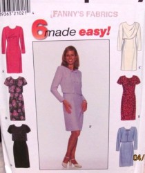 7898 EZ 6 SS-LS ASYMMETRIC OVERLAY DRESS PATTERN 8-12,20-24