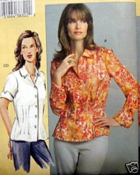 7903 VOGUE BETZINA  SHORT - LONG SLEEVE COLLAR/ CUFF SHIRT PATTERN ABC,DEF, GHIJ CHOICE UNCUT