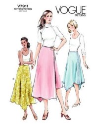 7911 VOGUE LONG FLARE SHAPED WRAP OR NOT SKIRT PATTERN 6-10,18-22