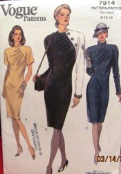 7914 EZ VOGUE FIT TAPER SS-LS RSD NECK KNIT DRESS  PATTERN 8-12