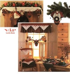 7914 SANTA CHAIR CUSHION, CHAIR BACK, STOCKINGS, LINENS PATTERN