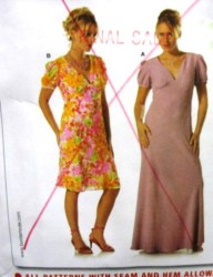 7920 BURDA KNEE TO FLOOR V DRESS LENGTHS PATTERN 8-20