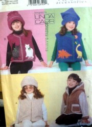 9918 VOGUE KIDS FLEECE ZIPPY JACKET,HAT,VEST PATTERN 2-6X