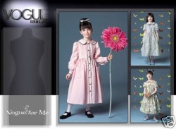 7926 VOGUE GIRL FLARE BUTTON TIED LONG DRESS PATTERN 2-4,5-6X