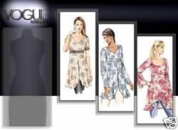 7934 EZ VOGUE EMPIRE LONG A-LINE SHAPE TUNIC PATTERN 6-10,12-16 CHOICE UNCUT