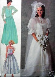 7936 BRIDES/MAID GOWN, TRAIN, JKT, DRESS LENGTHS PATTERN 12, 10