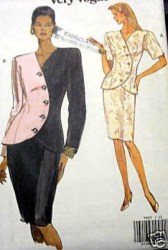 7937 EZ VOGUE SHAPED BUTTON TOP,  TAPER SKIRT PATTERN 6-22 3 SZS