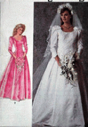 7937 SIMPLICITY BRIDES/ MAID SHAPED WAIST DRESS, TRAIN, VEIL PATTERN 10