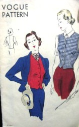 7946 40-50 SLEEVELESS BUTTON VEST PATTERN 18 36''B